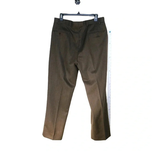 Brooks Brothers Men’s flat front brown slacks size 34/30 - Picture 1 of 8